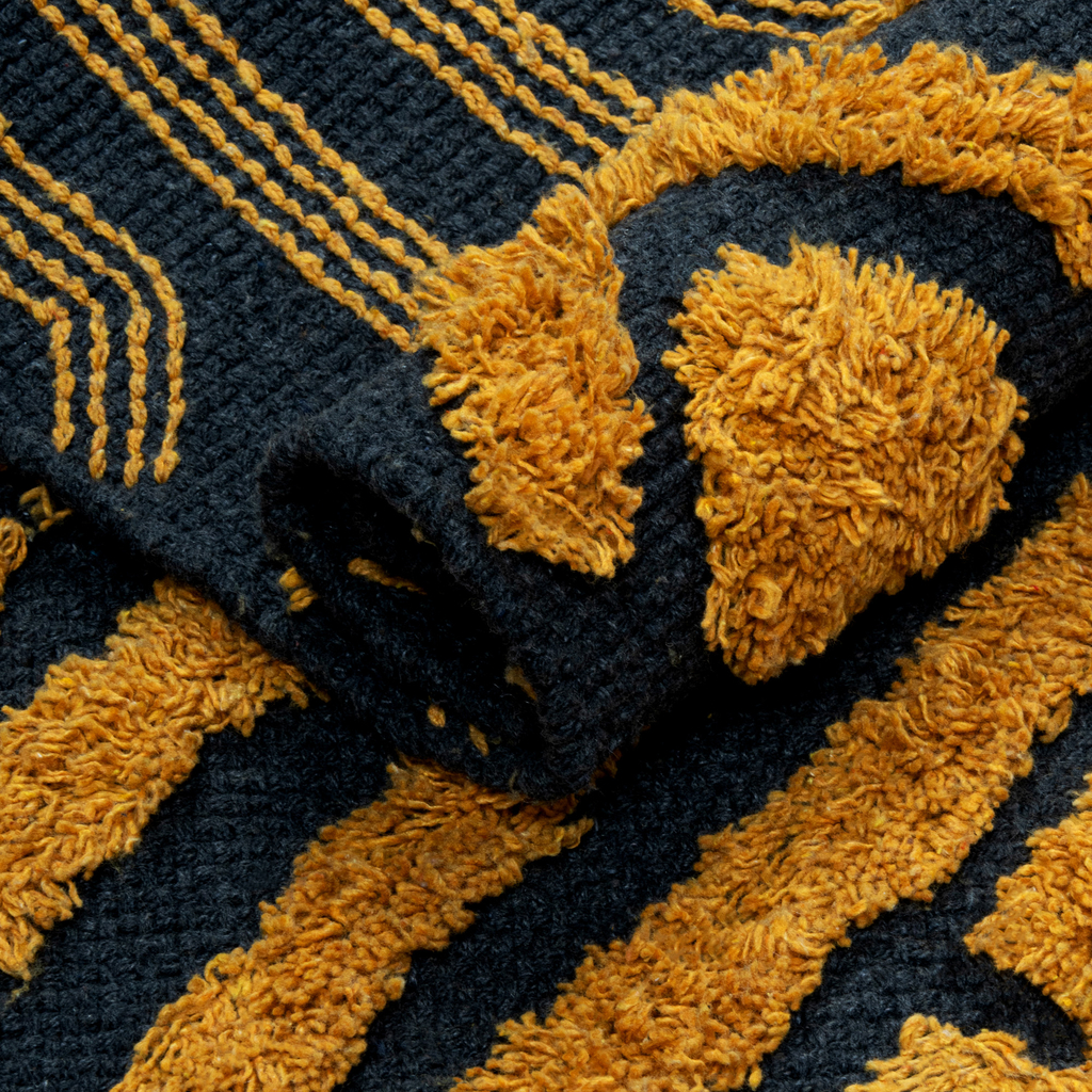 Bavlnený koberec SANTE so strapcami, žltý 60x100 cm