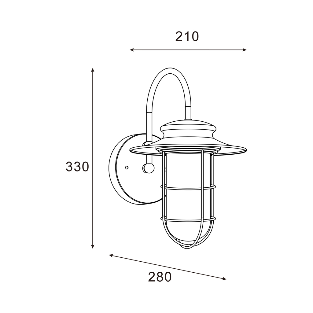 Vonkajšie nástenné svietidlo IP44 čierne INDUSTRIAL