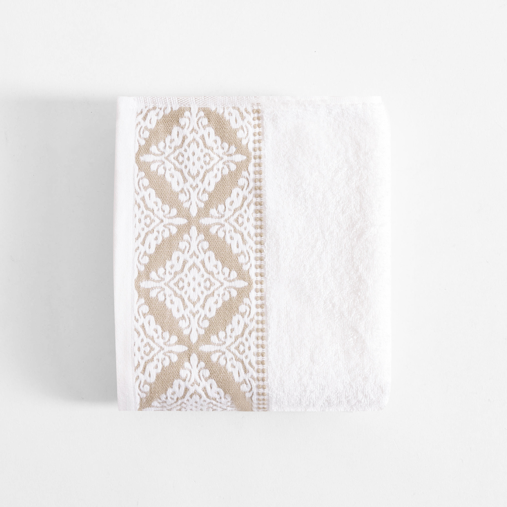 Bavlnený uterák bielo-béžový AGADIR 50x90 cm