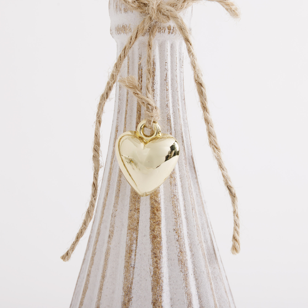 Svietnik na jednu sviečku, biely 34 cm