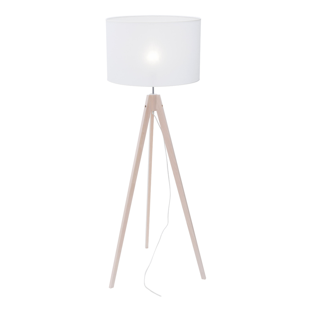 Svietidlo na drevenom statíve tienidlo biele DOVE