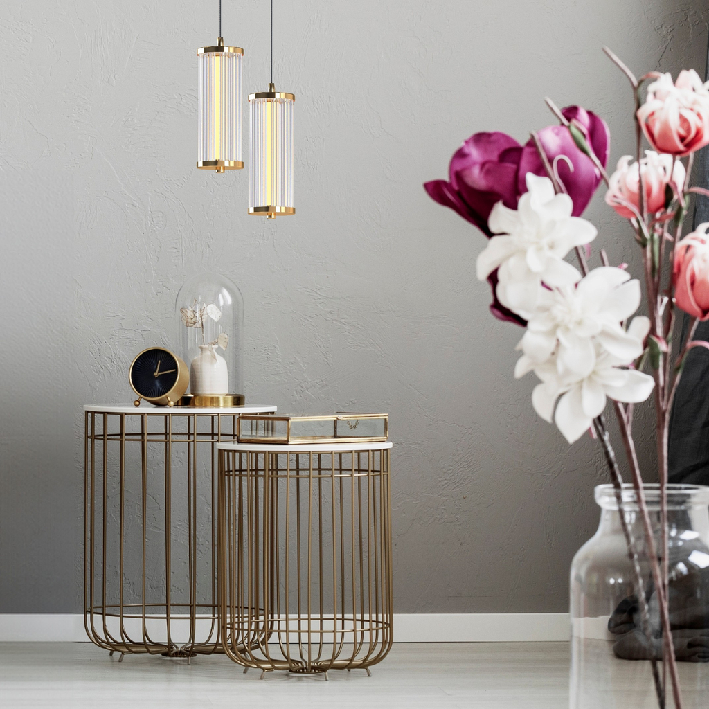 LED Luster na lanku zlatý CALLY