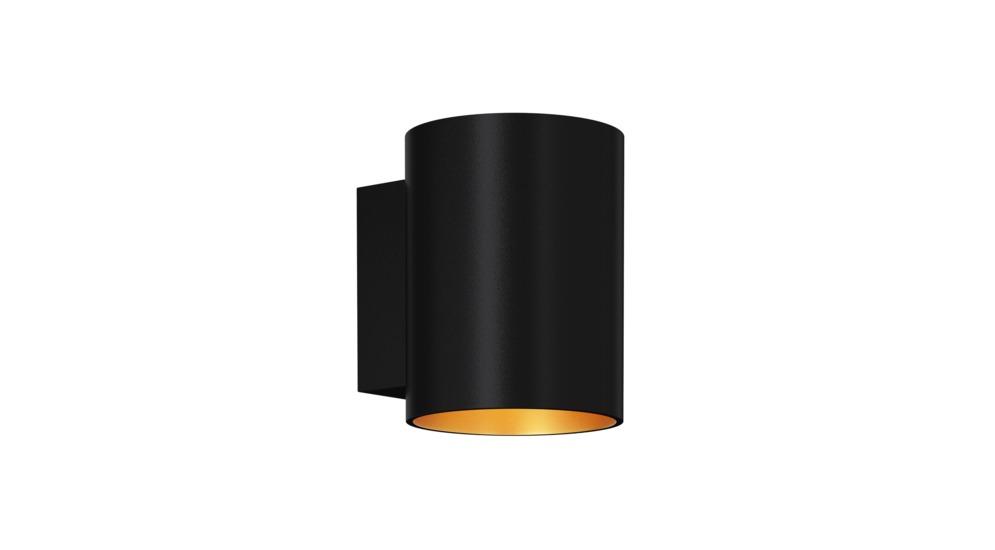 Čierne minimalistické nástenné svietidlo SOLA WL ROUND