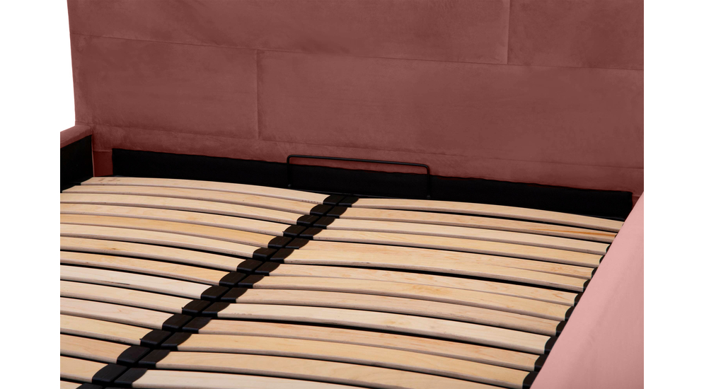 Ružová posteľ s úložným priestorom MEZO 120x200 cm