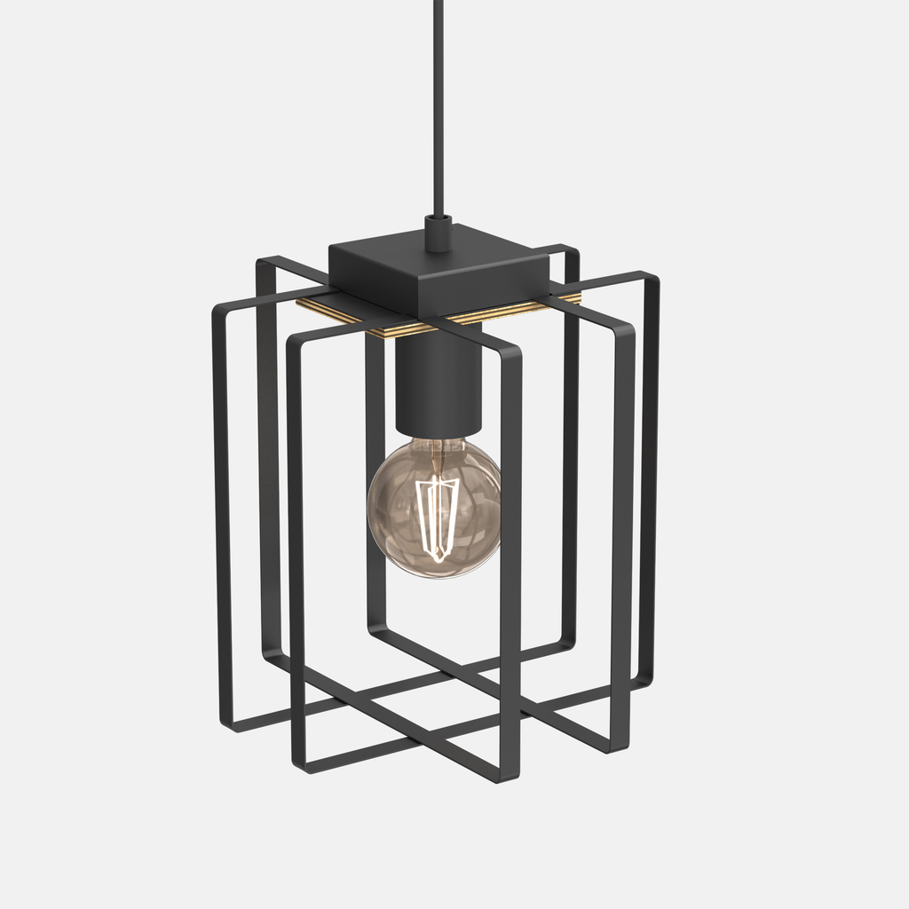 Závesné svietidlo čierny kov/svetlé drevo KORTEZ I