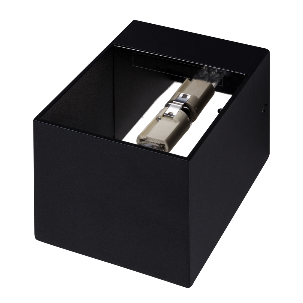 Čierne minimalistické nástenné svietidlo kocka TRANSFER WL