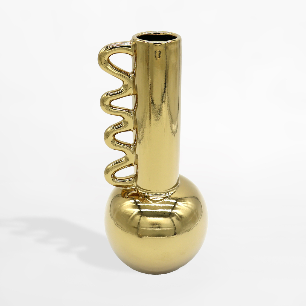 Moderná váza v zlatej farbe 30 cm
