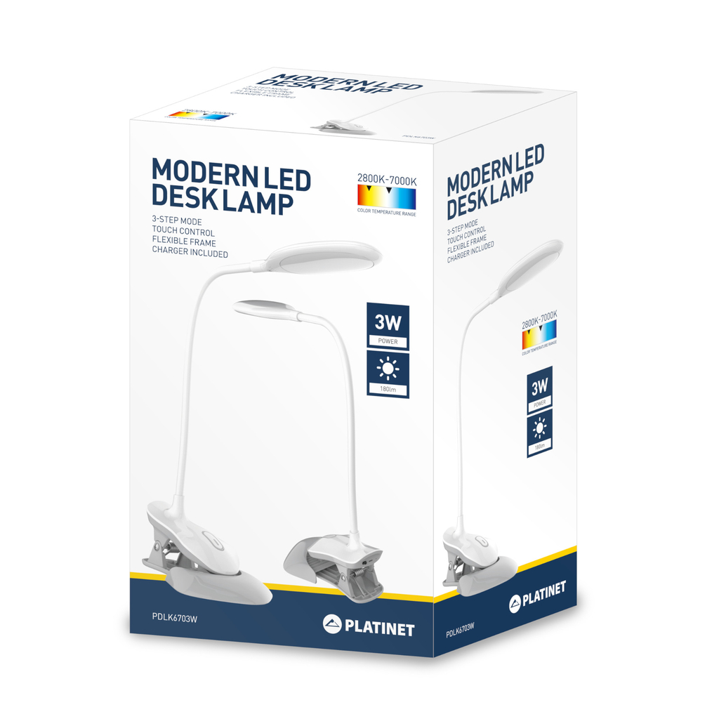 Stolná LED lampa Clip and Desk PDLK6703W