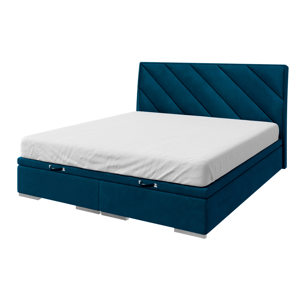 Kontinentálna posteľ LEONARDO námornícka modrá 160x200 cm