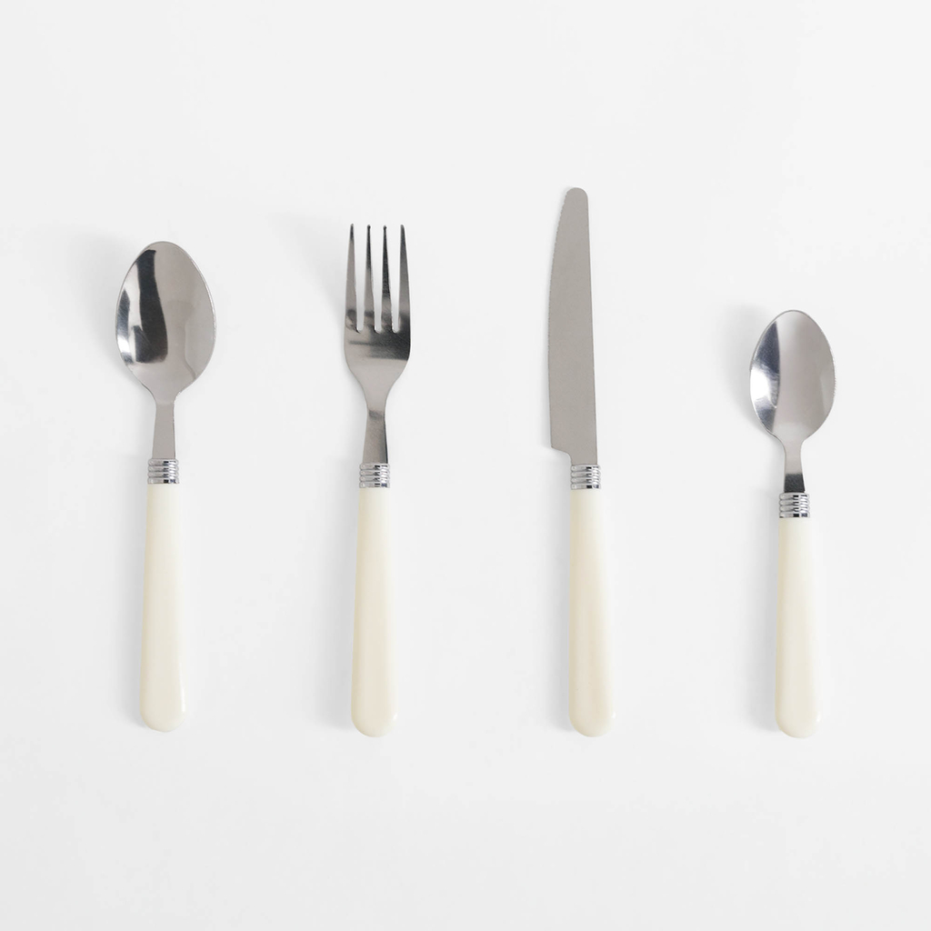 Súprava príborov v krémovej farbe LORTIS 24-dielna