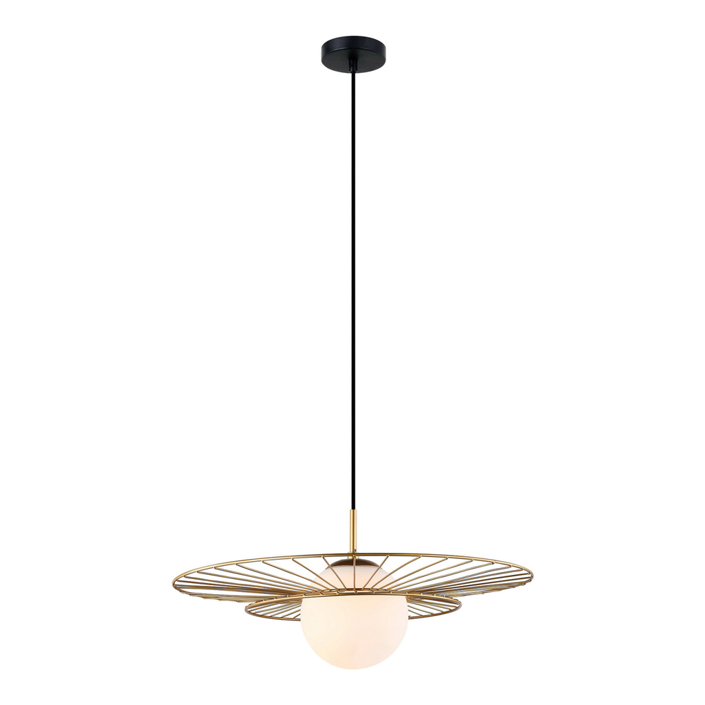 Závesné svietidlo so sférickým tienidlom, zlaté ALISON