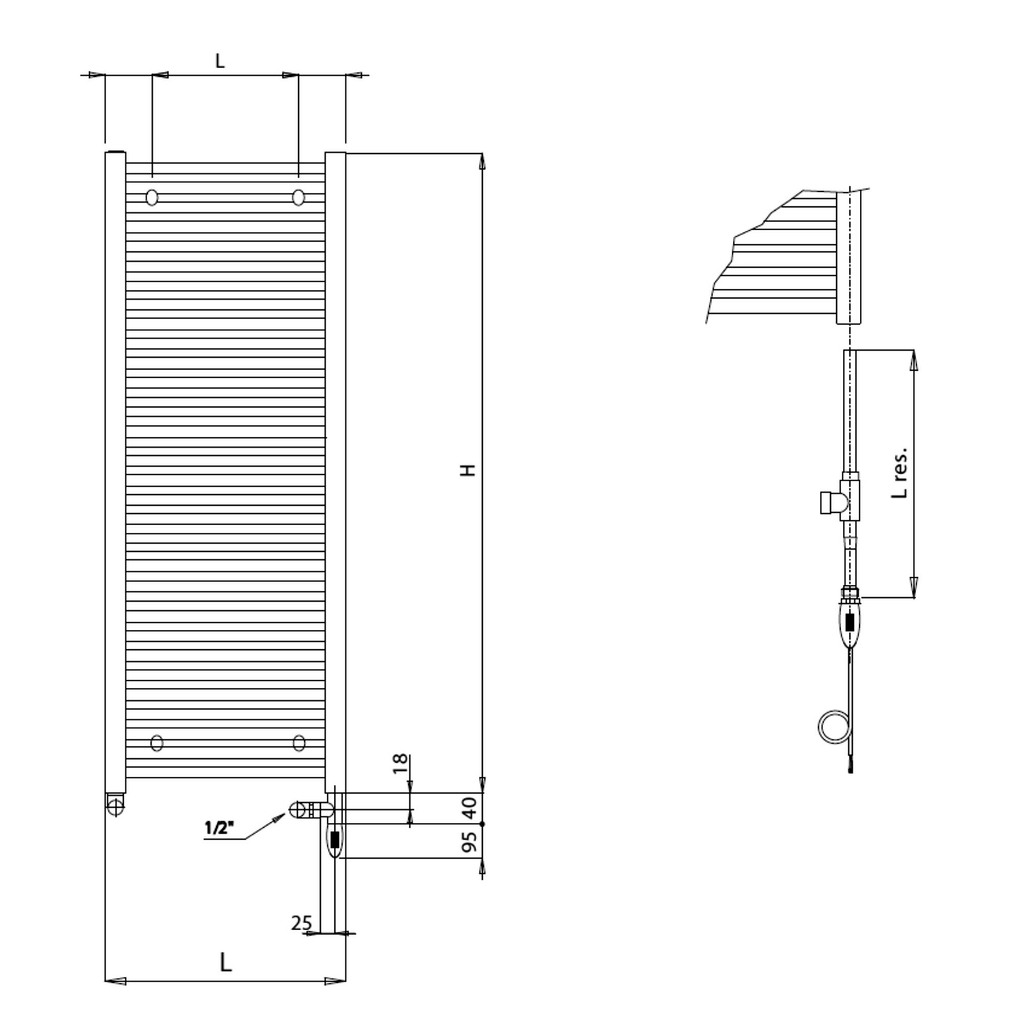 Dekoratívny radiátor s prídavným elektrickým napájaním PIERROT hrdzavý