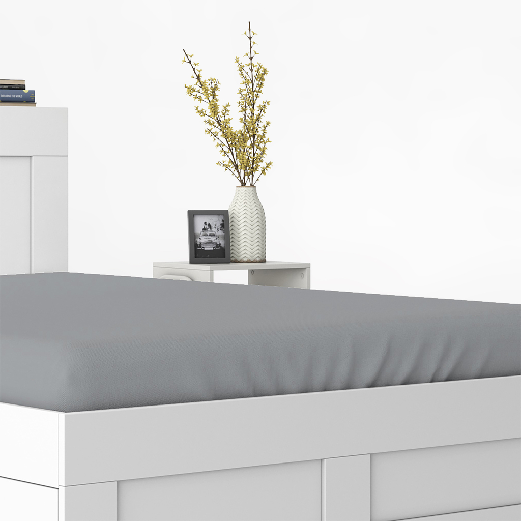 Saténové prestieradlo s gumičkou sivé PURE 220x200 cm