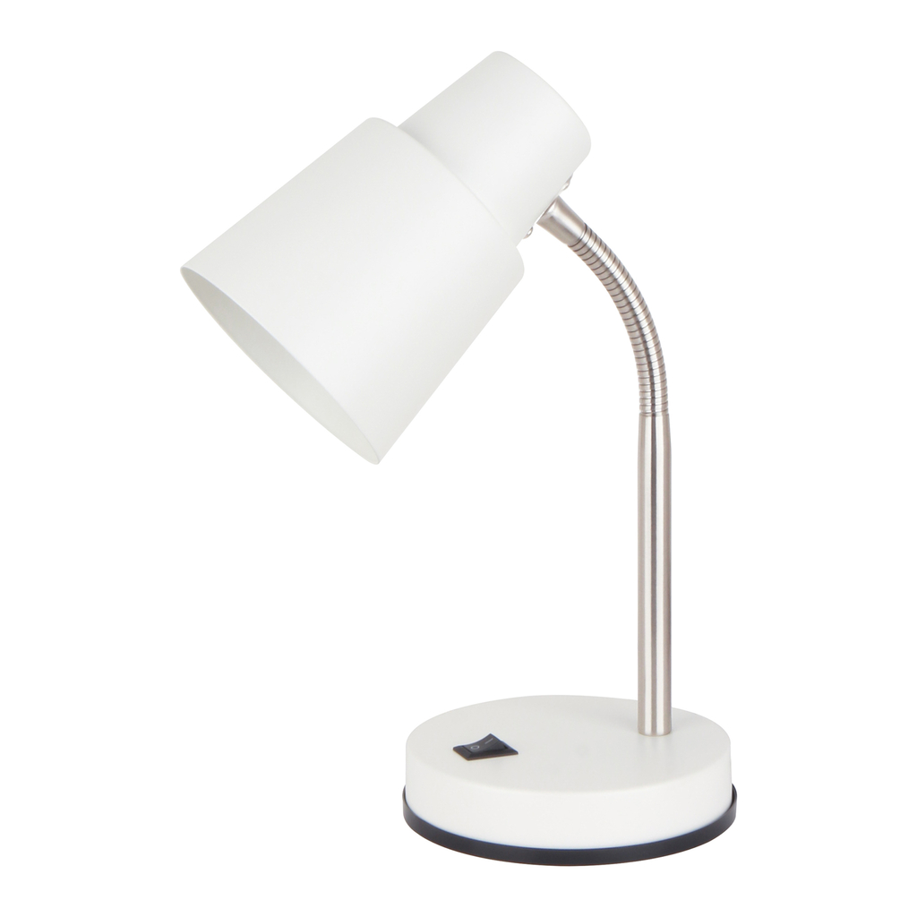 Stolná lampa s nastaviteľným ramenom biela 30 cm