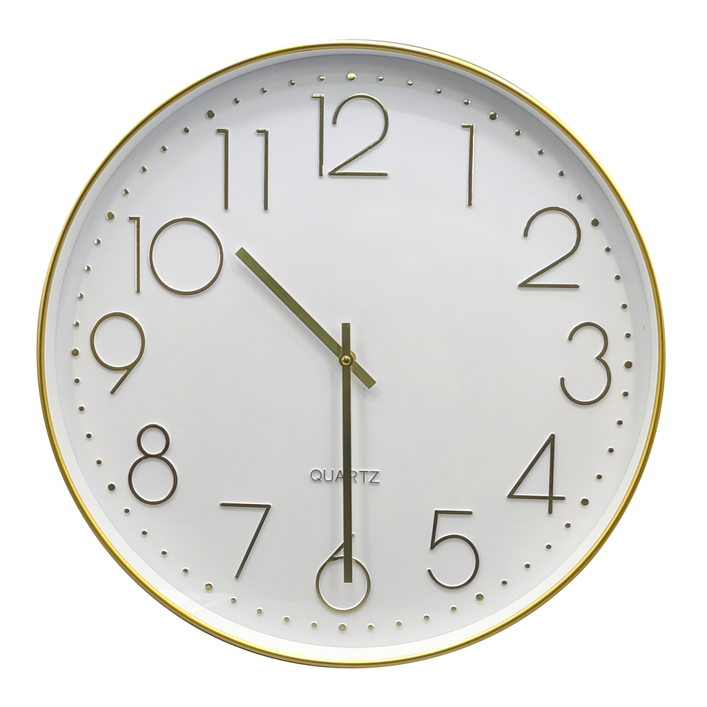 Nástenné hodiny bielo-zlaté 49,5 cm