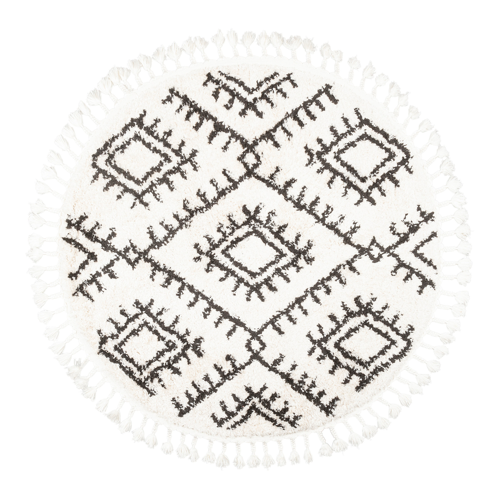 Okrúhly koberec čierno-biely HABAR 120 cm