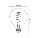 Dekoratívna LED žiarovka E27 4W teplá farba ORO-E27-G95-FL-GOLDIE-4W-WW