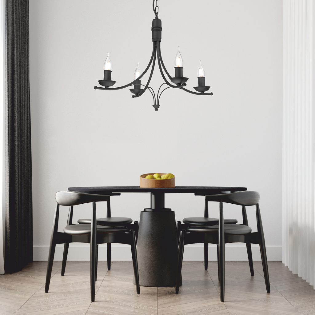 Závesný luster LUCY retro čierny