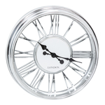 Nástenné hodiny strieborné, rímske číslice, 44 cm