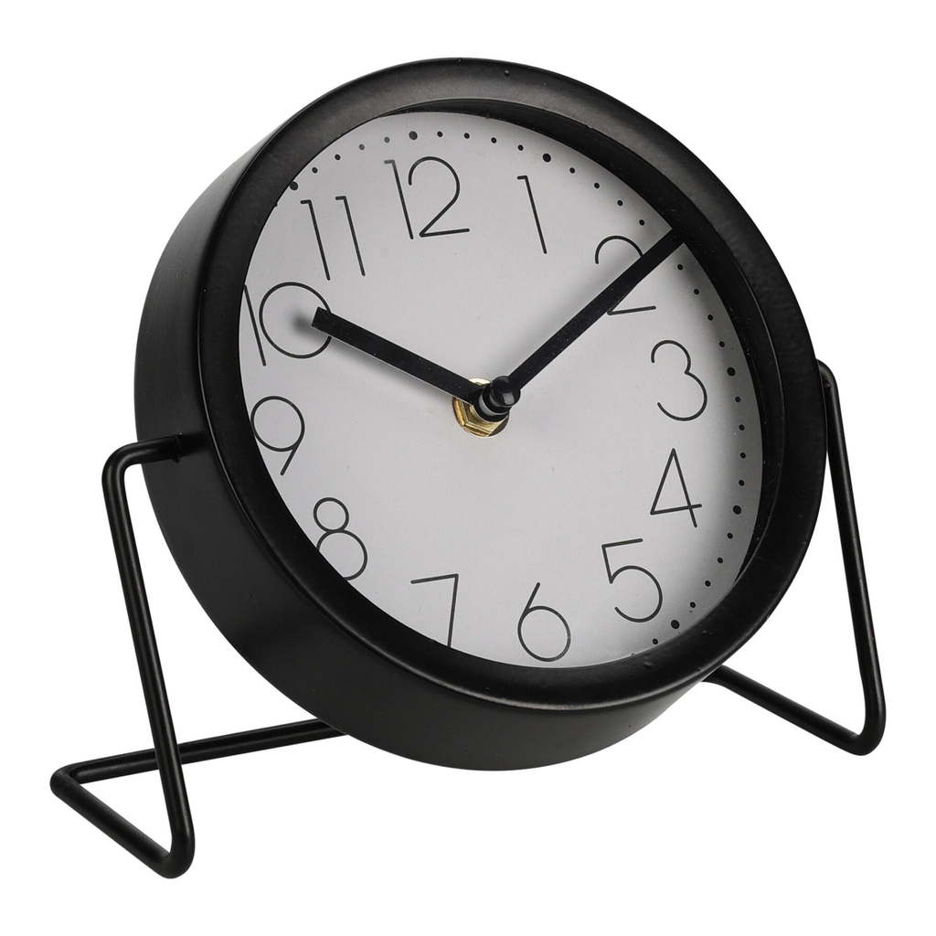 Kovové stolové hodiny čierne