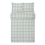 Károvaná súprava posteľnej bielizne svetlosivá GRID 160x200 cm