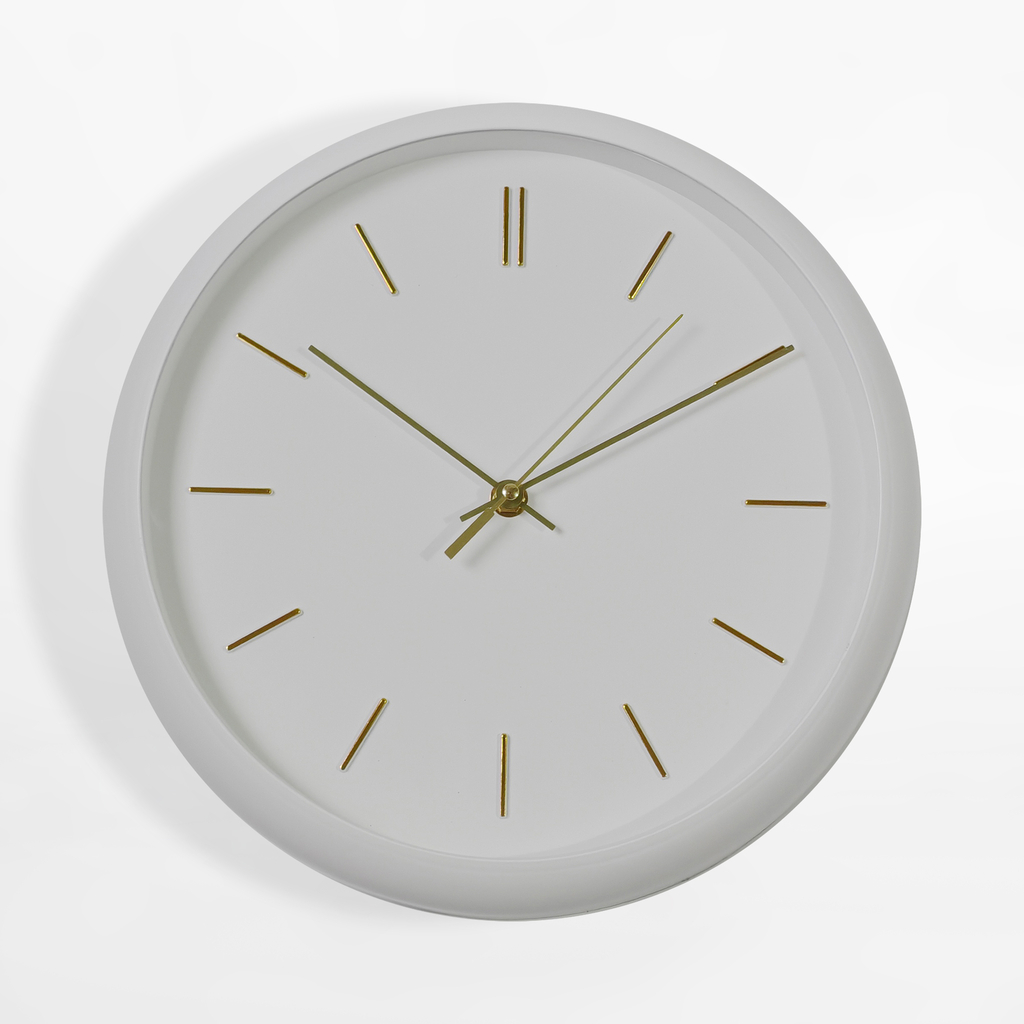 Nástenné hodiny biele 30,5 cm