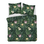 Posteľná súprava JUNGLE z bavlneného saténu s tropickými kvetmi 220x200 cm