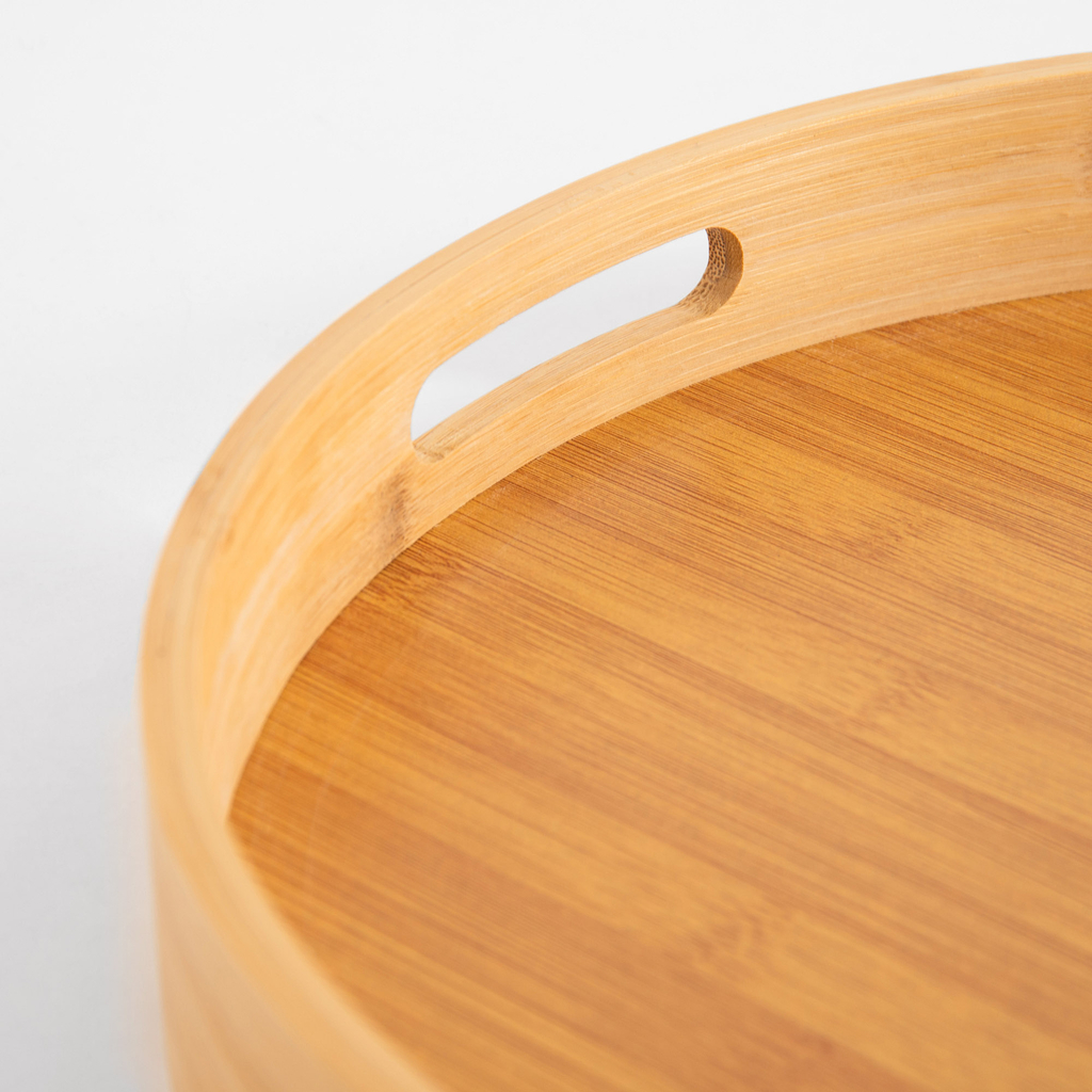 Okrúhly bambusový podnos 38 cm