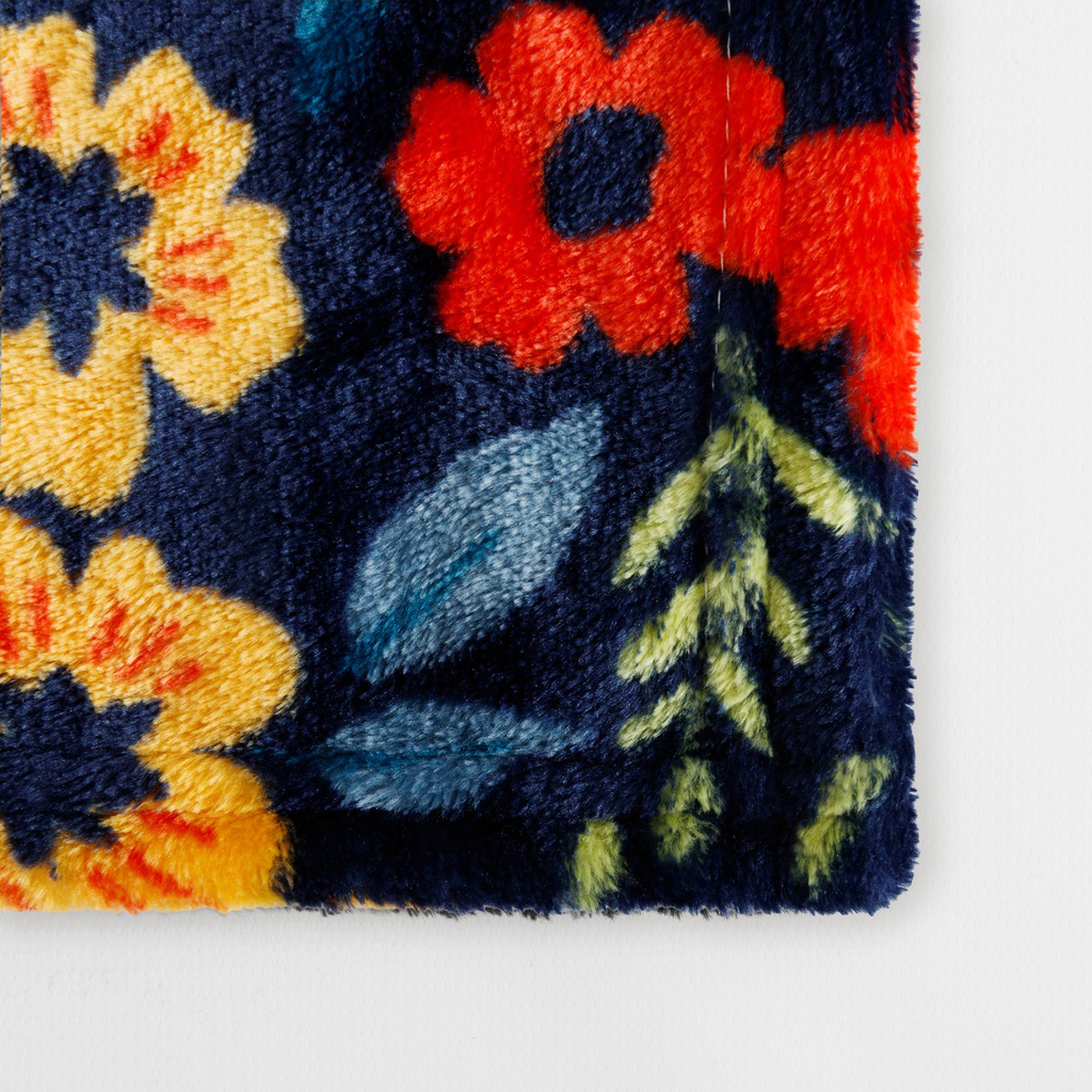 Deka s kvetmi tmavomodrá CODIE 130x160 cm