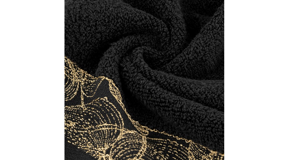 Čierny bavlnený uterák AGIS 50x90 cm