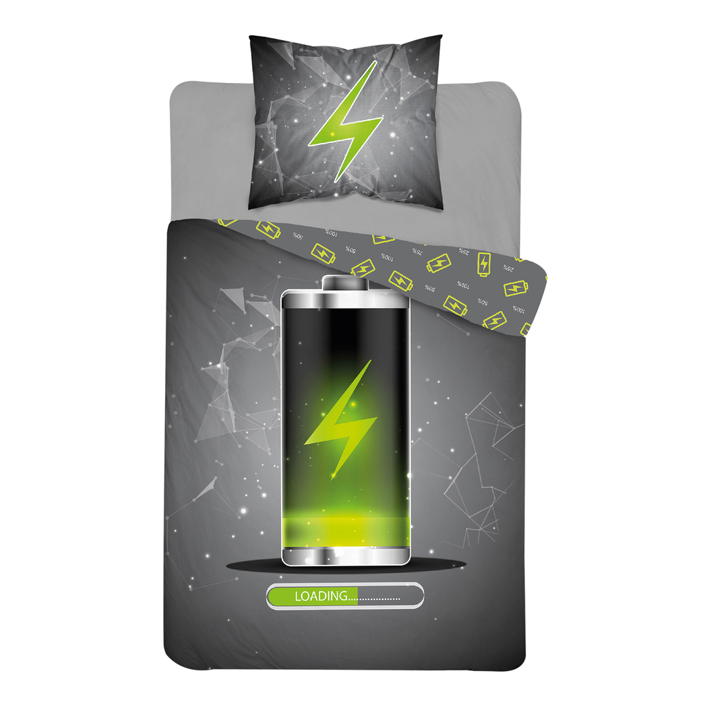 Detské obliečky so svietiacim efektom FLUO BATÉRIA 160x200 cm