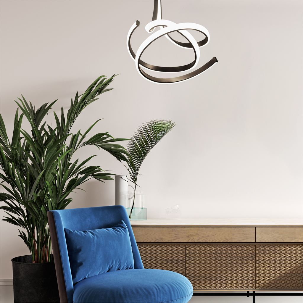 LED prisadený luster čierny VISO 60 cm