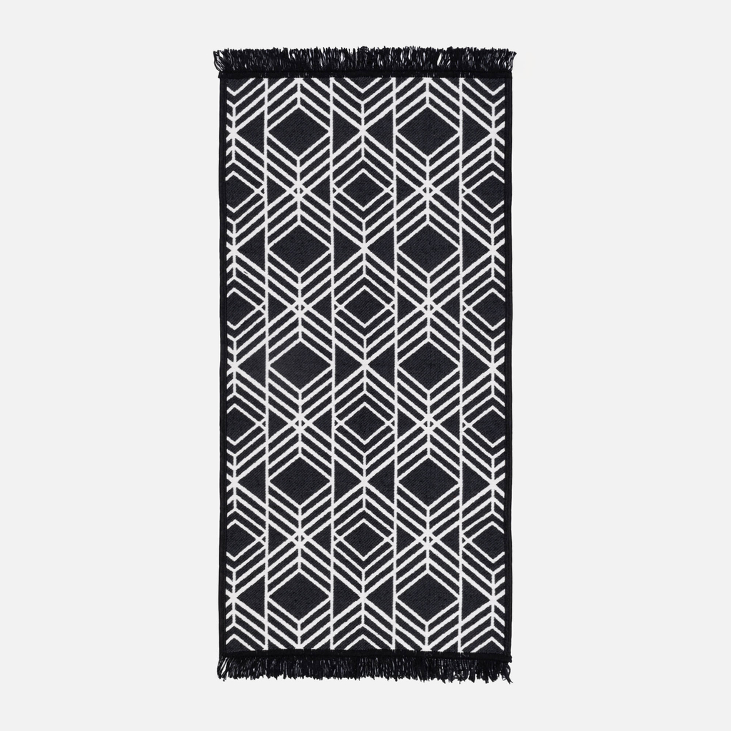 Geometrický koberec čierno-biely ALBORG 50x80 cm