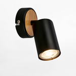 Bodové nástenné svietidlo čierne svetlé drevo TIB
