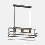 Závesné svietidlo čierny kov/svetlé drevo KORTEZ III