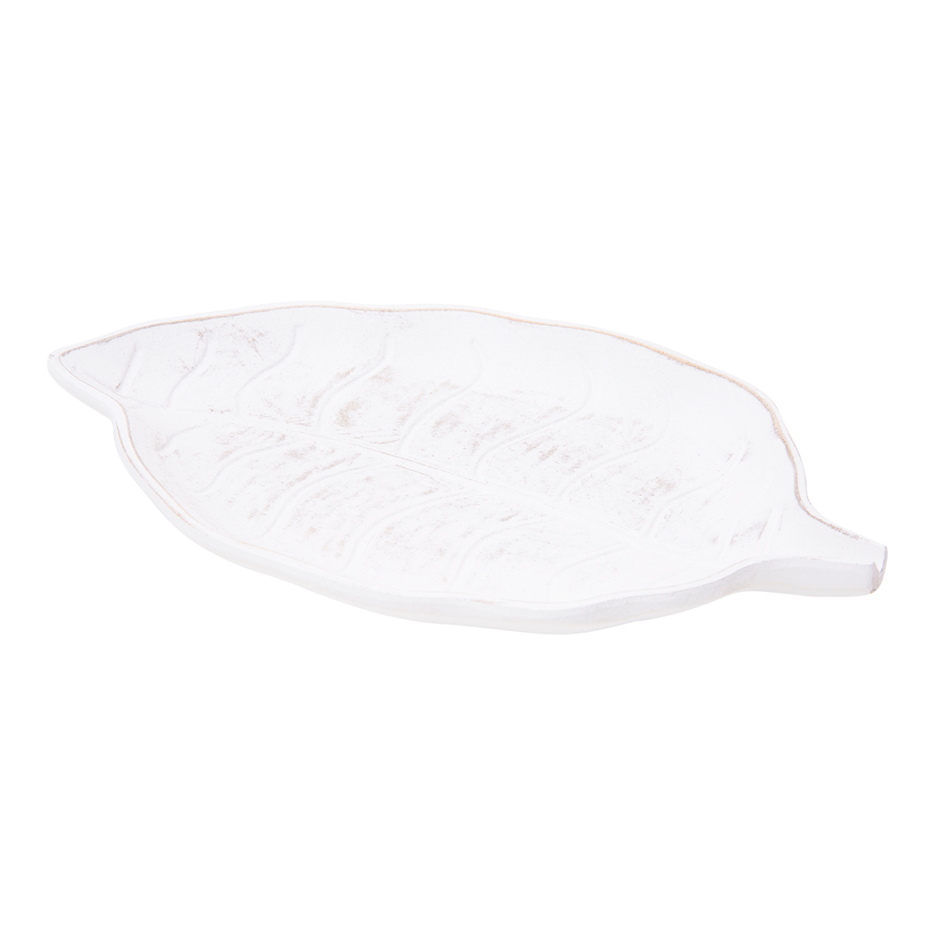 Dekoratívny tanier biely LIST 30 cm