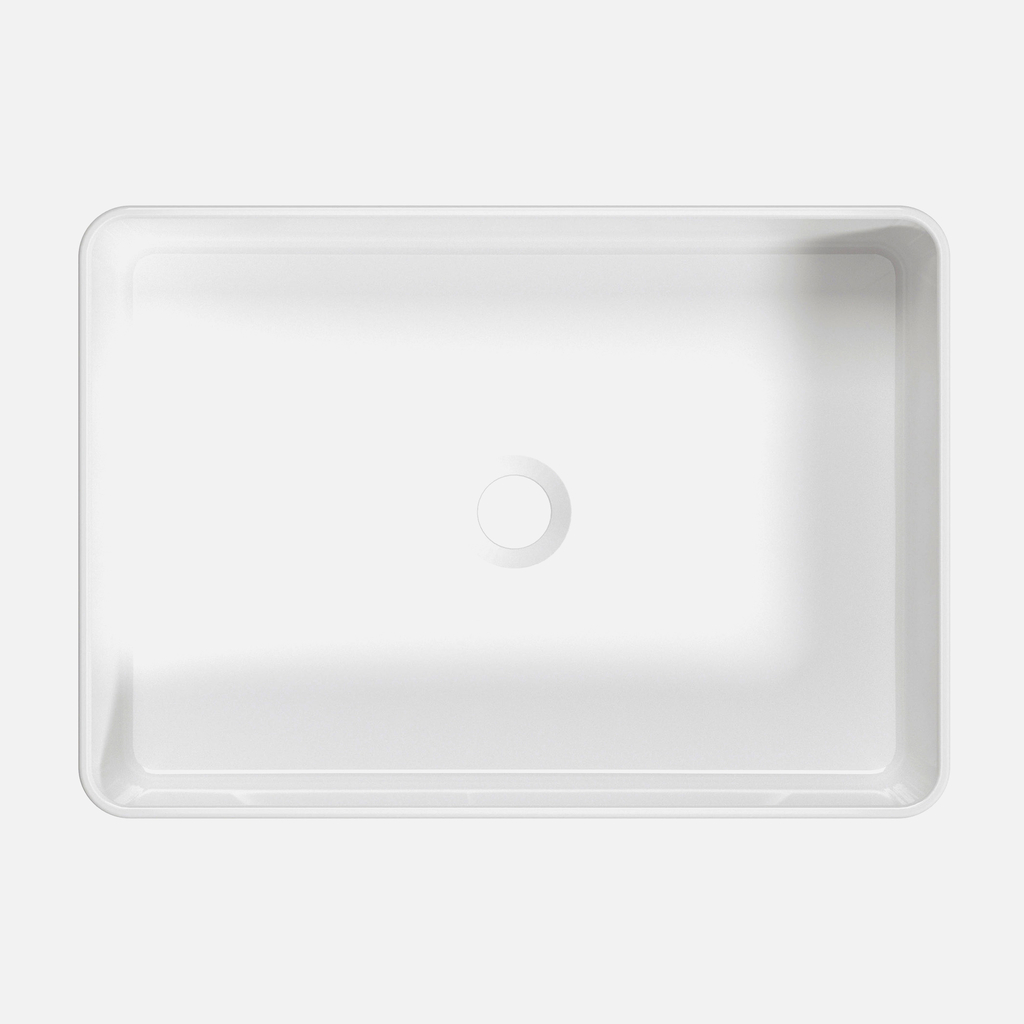 Keramické umývadlo na dosku biele SQUERE 50,5 cm