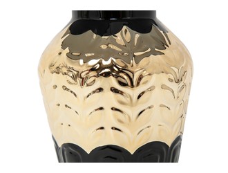 Keramická stolná lampa čierno-zlatá 32 cm