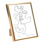 Fotorámik s lineárnou grafikou zlatý 13x18 cm