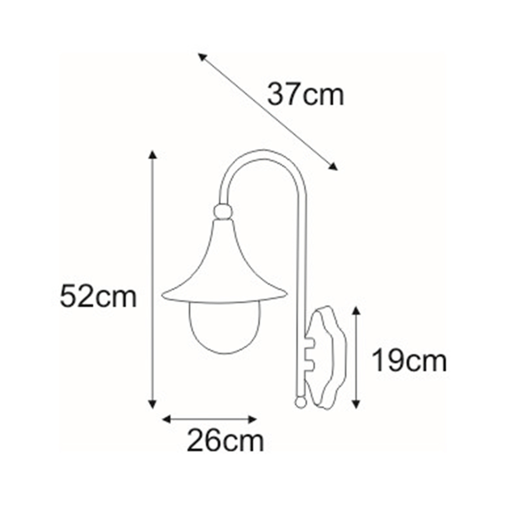 Vonkajšie nástenné svietidlo BOSTON čierne