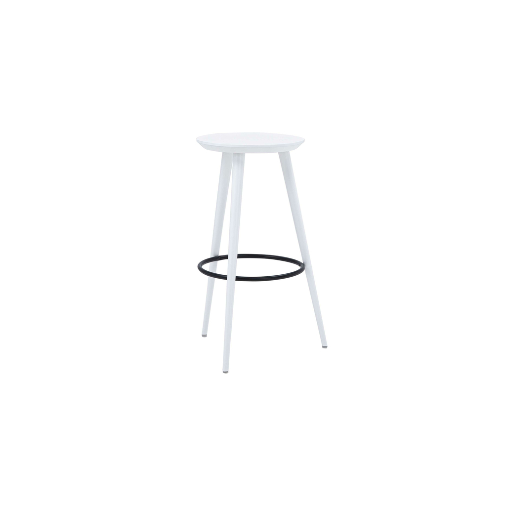 Okrúhla biela taburetka GREGOR