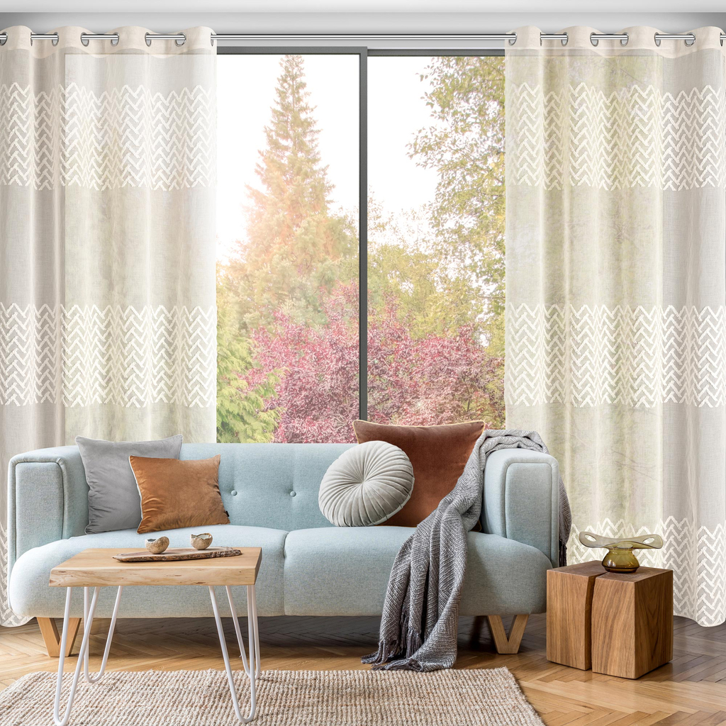 Záclona s priechodkami béžová ESTERI 140x250 cm