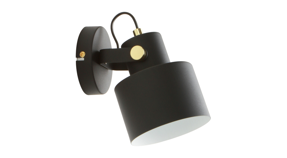 Čierno-zlatá nástenná lampa DRACO