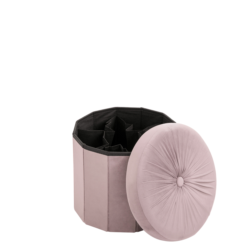 Okrúhla skladacia taburetka ružová 38x38 cm