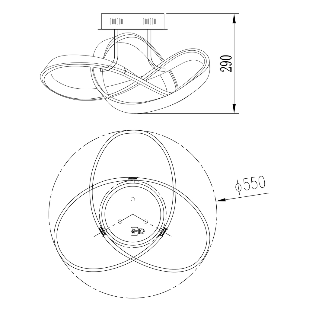 Stropné svietidlo LED INDIGO matná čierna