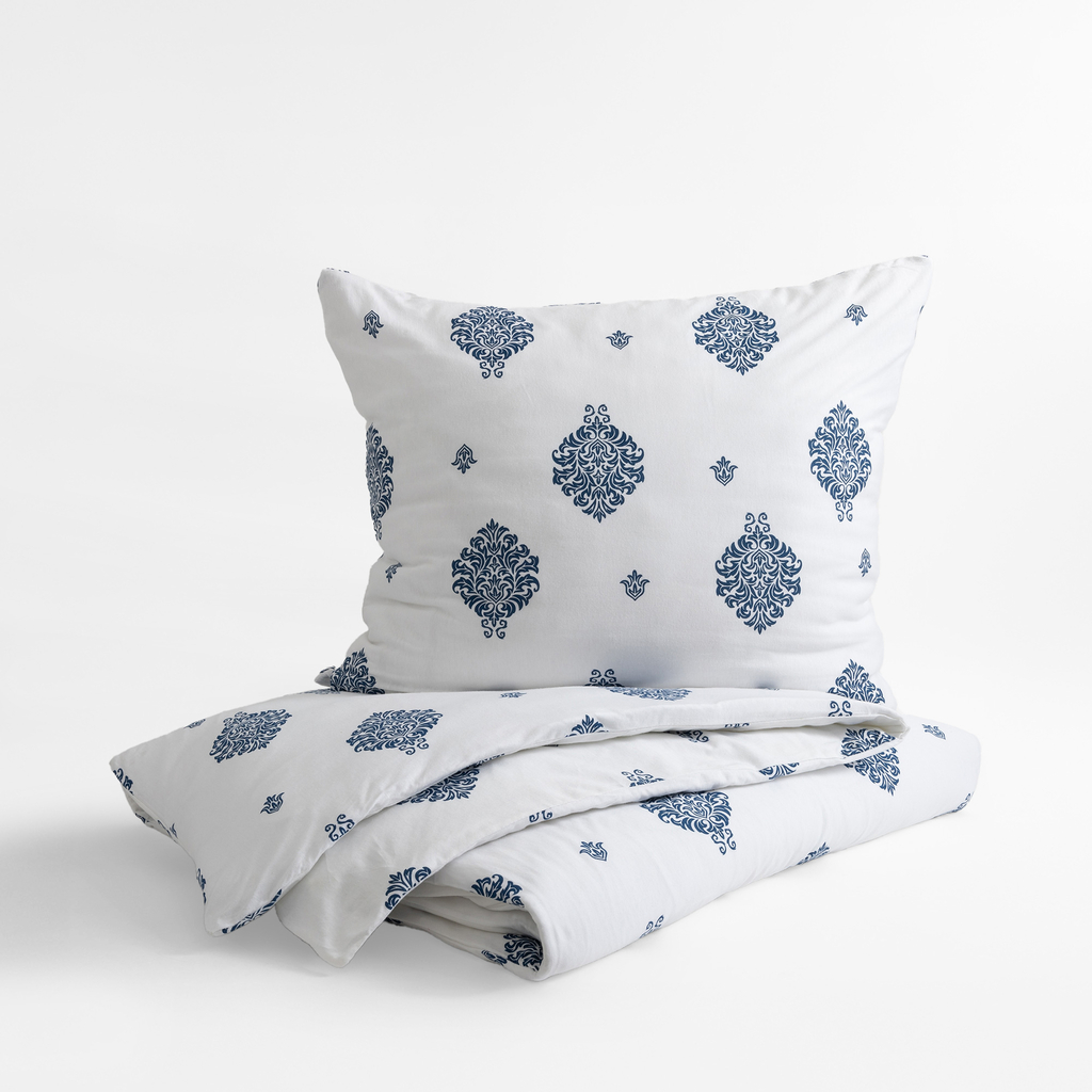 Bavlnená posteľná bielizeň JERSEYLOVE modro-biela 160x200 cm