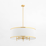 Závesné svietidlo s tienidlom v bielej a zlatej farbe ABBANO