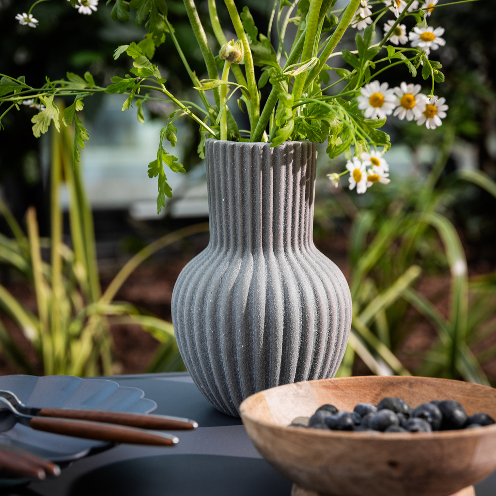 Keramická váza sivá 19,8 cm