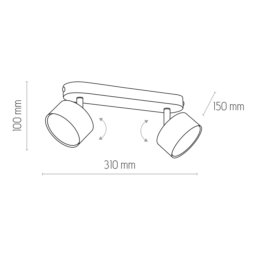 Stropné svietidlo-2-bodová lišta CLARK 3403