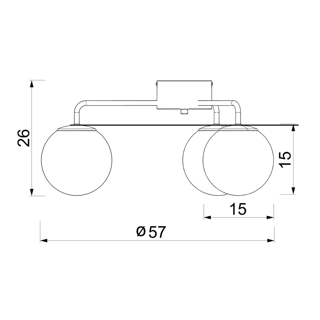 Stropné svietidlo BALLO III 3 tienidlá gule čierno-zlaté